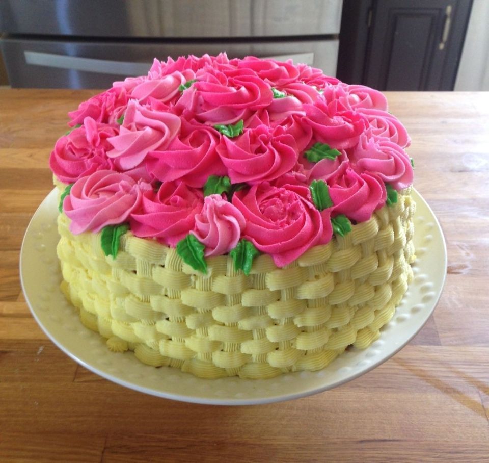 Buttercream Basket Weave Cake, Raritan Borough, NJ, January 21 2024
