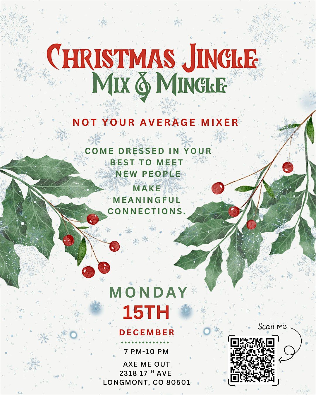 Axe Me Out's Christmas Jingle Mix & Mingle, 15 December | Event in Longmont | AllEvents