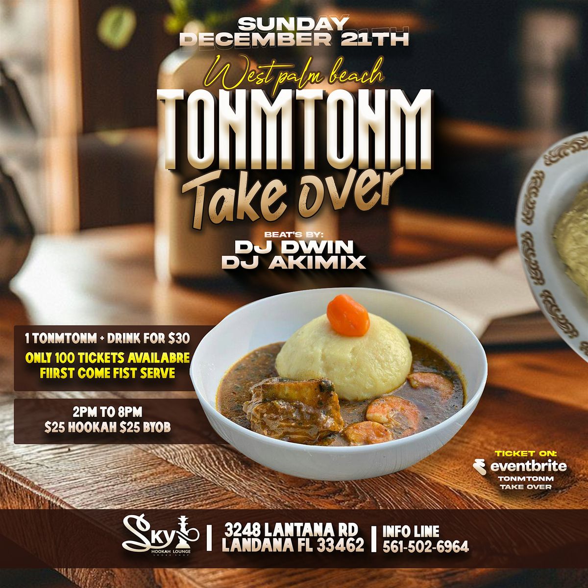 TONMTONM TAKE OVER, 21 December | Event in Lantana | AllEvents
