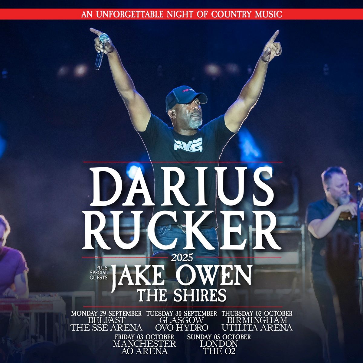 Darius Rucker with Jake Owen and The Shires at O2 Arena - London, O2 ...