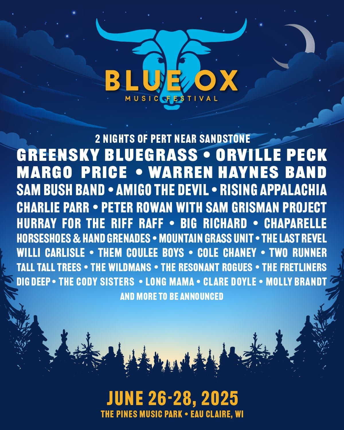 Blue Ox Music Festival: Pert Near Sandstone  Greensky Bluegrass & Orville Peck - 3 Day Pass, 25 June | AllEvents