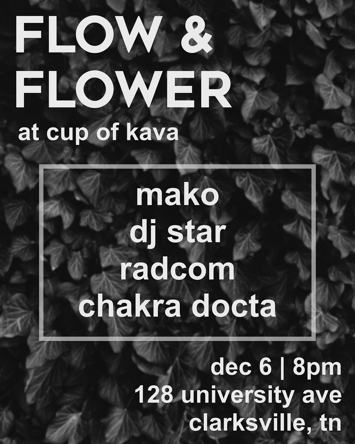 Flow & Flower at Cup of Kava, 6 December | Event in Clarksville | AllEvents