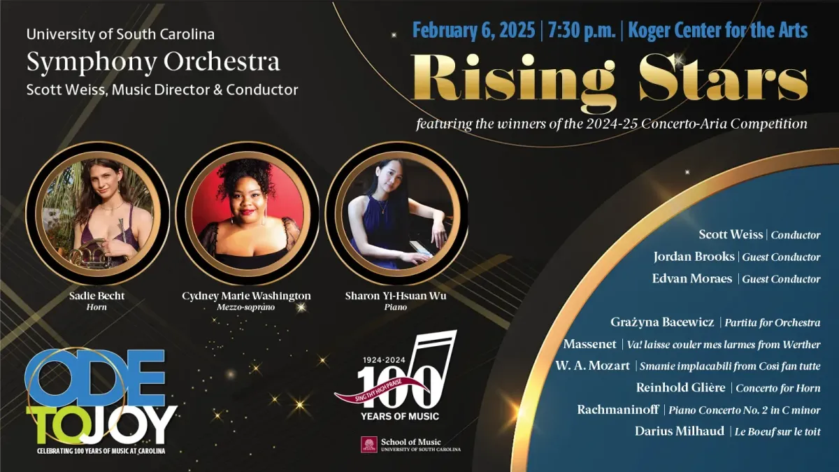 USC Symphony - Rising Stars at Koger Center for the Arts, 3 March | Event in Columbia | AllEvents