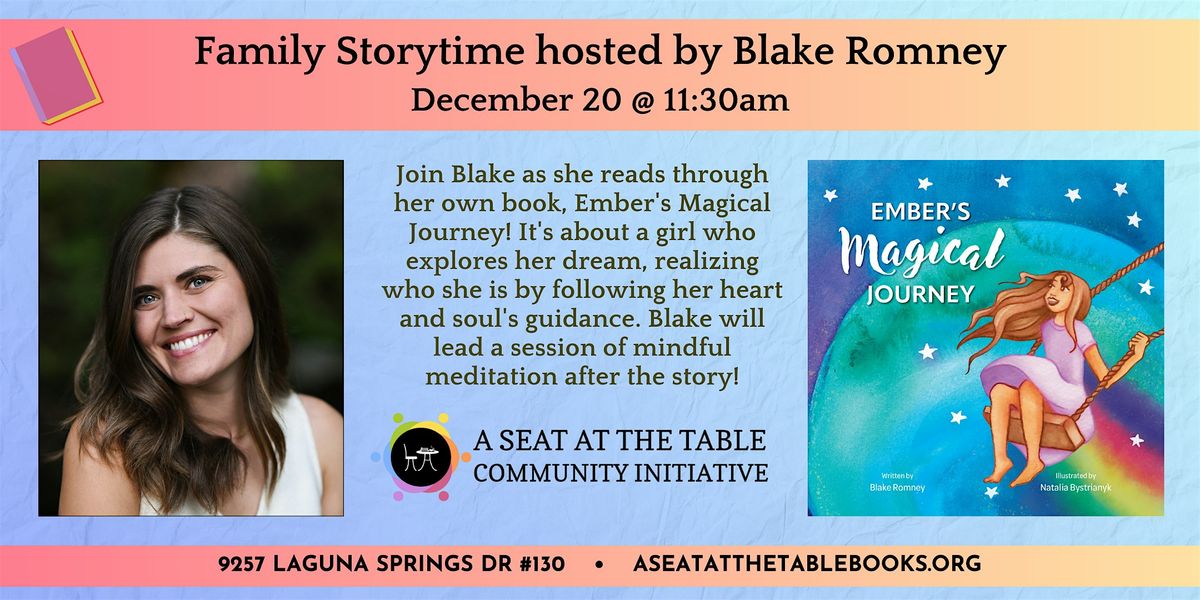 Author Storytime: "Ember's  Magical Journey" by Blake Romney, 20 December | Event in Elk Grove | AllEvents