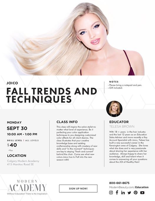 Joico Fall Trends Techniques Calgary At Modern Beauty Supplies