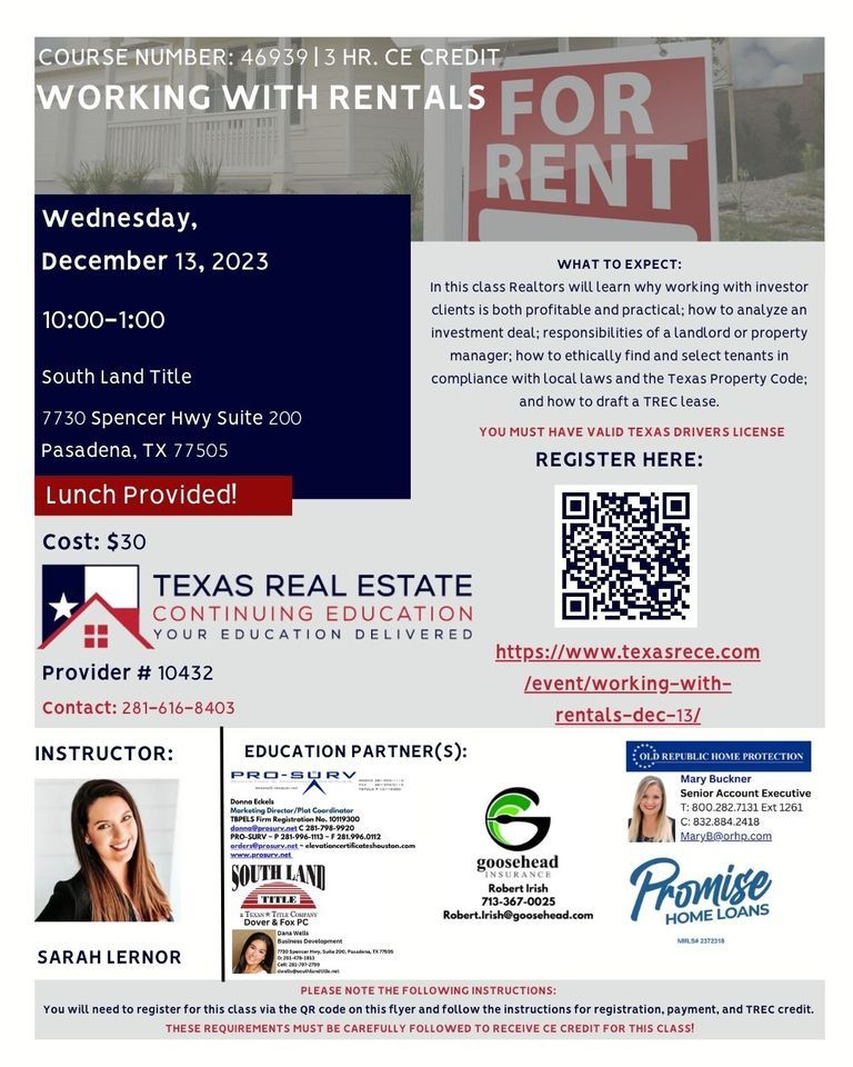 Working With Rentals, South Land Title 7730 Spencer Hwy Suite 200