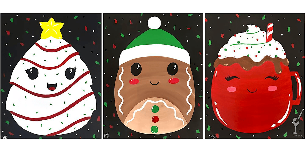 Christmas Squishy Friends - Paint and Sip in Houston | Classpop!™, 24 November | Event in Baytown | AllEvents