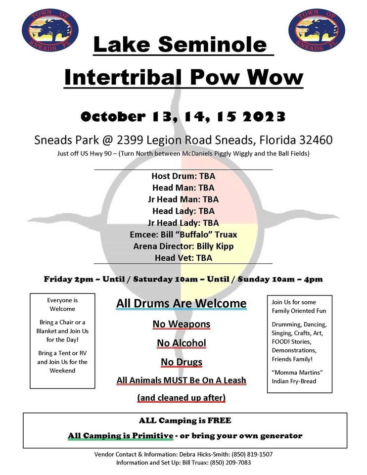 Lake Seminole Intertribal Pow Wow, Sneads Park on Lake Seminole