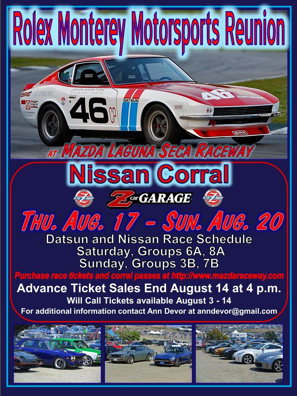 Rolex Monterey Motorsports Reunion - 3 Day Pass, 13 August | Event in Salinas | AllEvents