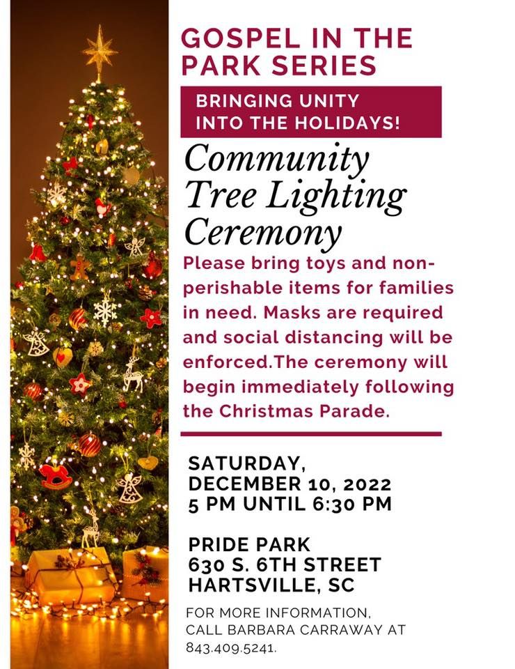 Gospel in the Park Series Annual Holiday Tree Lightning Ceremony and toy’s giveaways!, Pride