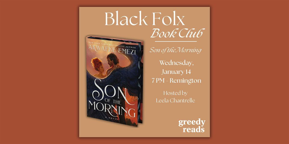 Black Folx Book Club: "Son of the Morning" by Akwaeke Emeze, 14 January | Event in Baltimore | AllEvents