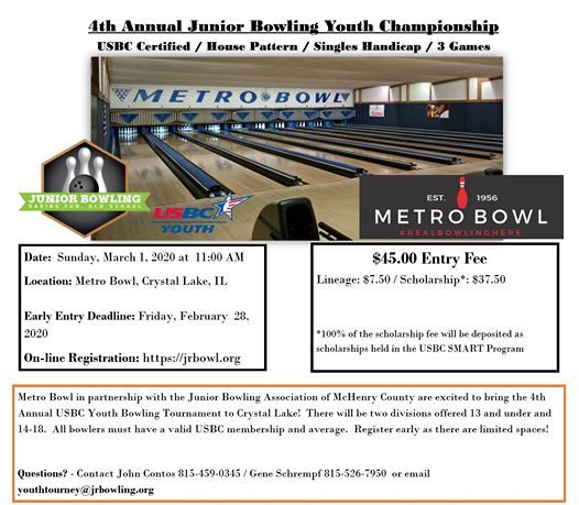 4th Annual Junior Bowling Youth Championship Metro Bowl Crystal Lake March 1 2020 Allevents In Pepsi Bowling Tournament 2022 Illinois