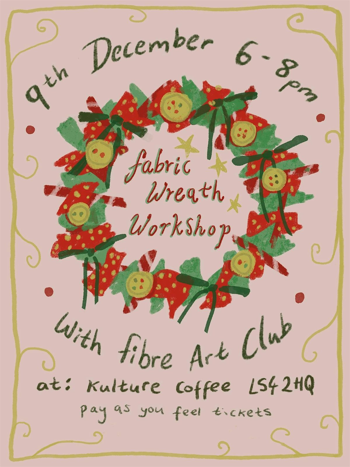 Fabric wreath workshop | Event in Burley | AllEvents