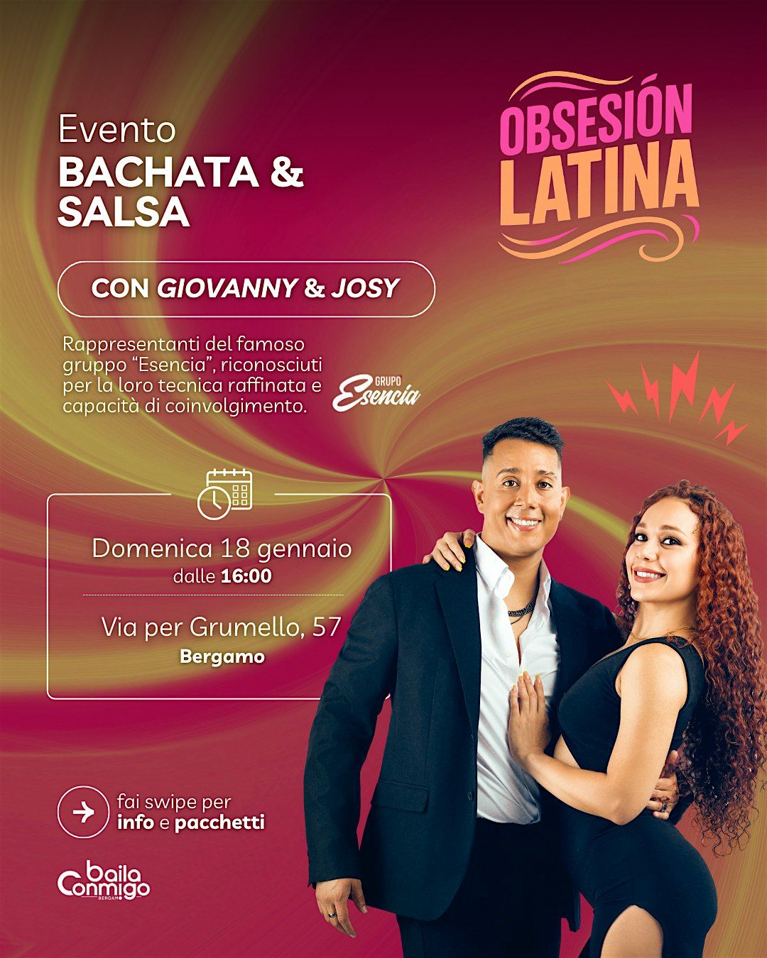 Obsesión Latina – Bachata & Salsa Experience, 18 January | Event in Bergamo | AllEvents