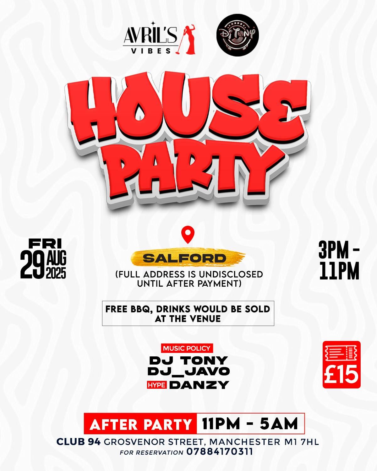 House Party + After Party, 29 August | Event in Manchester | AllEvents