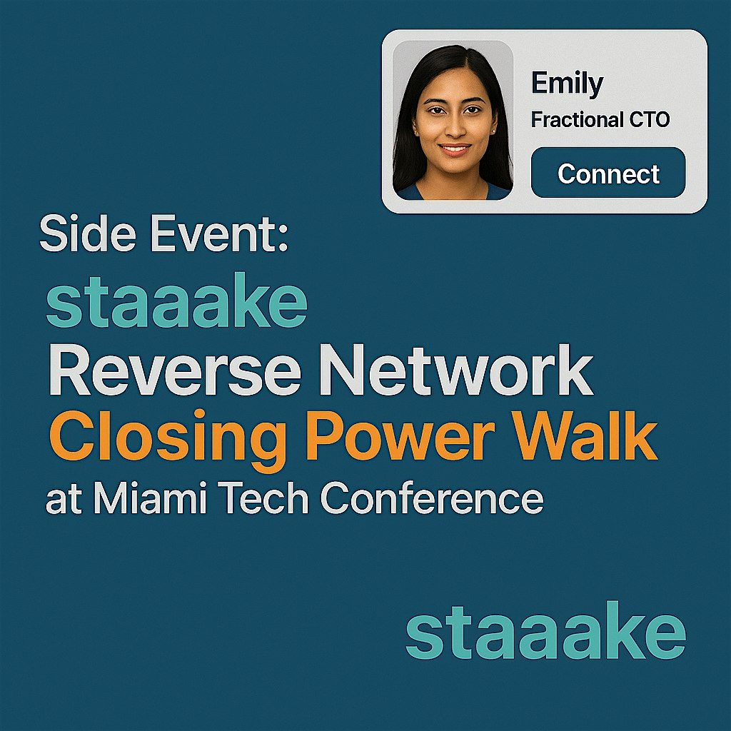 staaake Reverse Network Closing Power Walk at Miami Tech Conference, 12 April | Event in Miami Beach | AllEvents