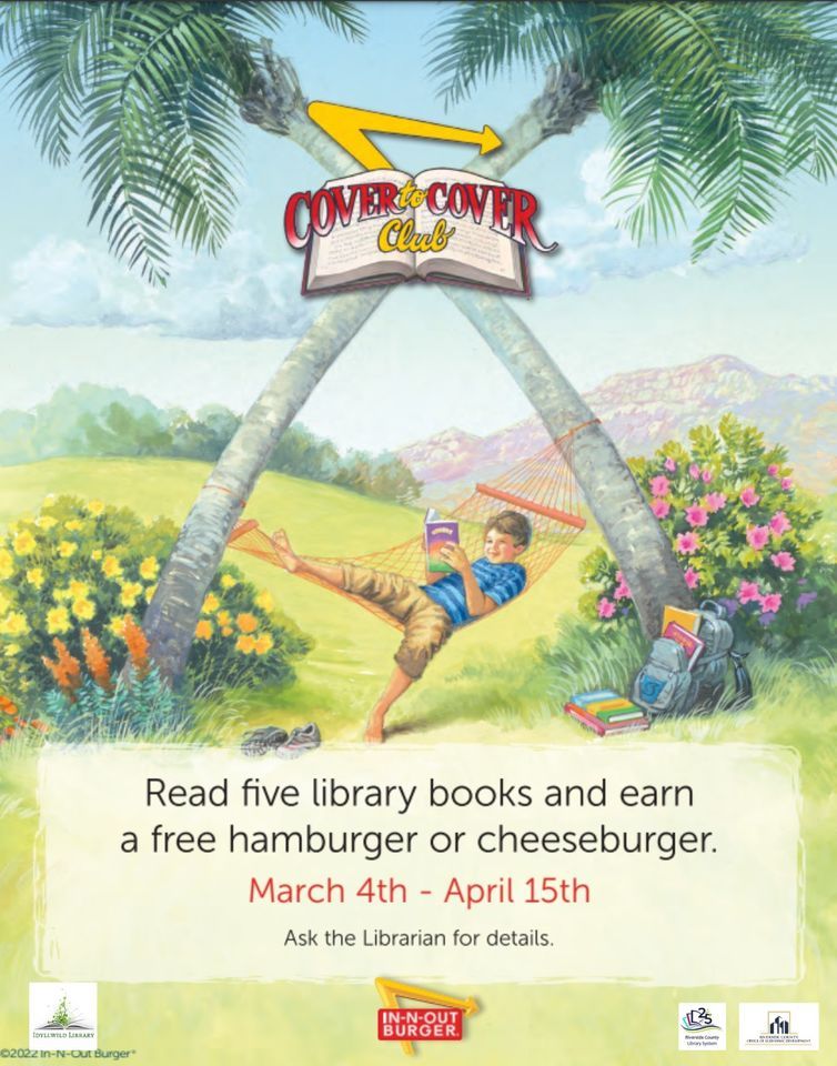 INNOUT Reading Program ends TODAY, Idyllwild Library, April 15 2023