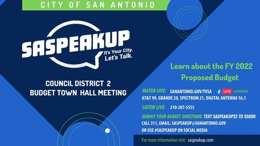 Council District 2 Fy 2022 Budget Town Hall Meeting Ella Austin Community Center San Antonio August 30 2021 Allevents In San Antonio Community Events 2022