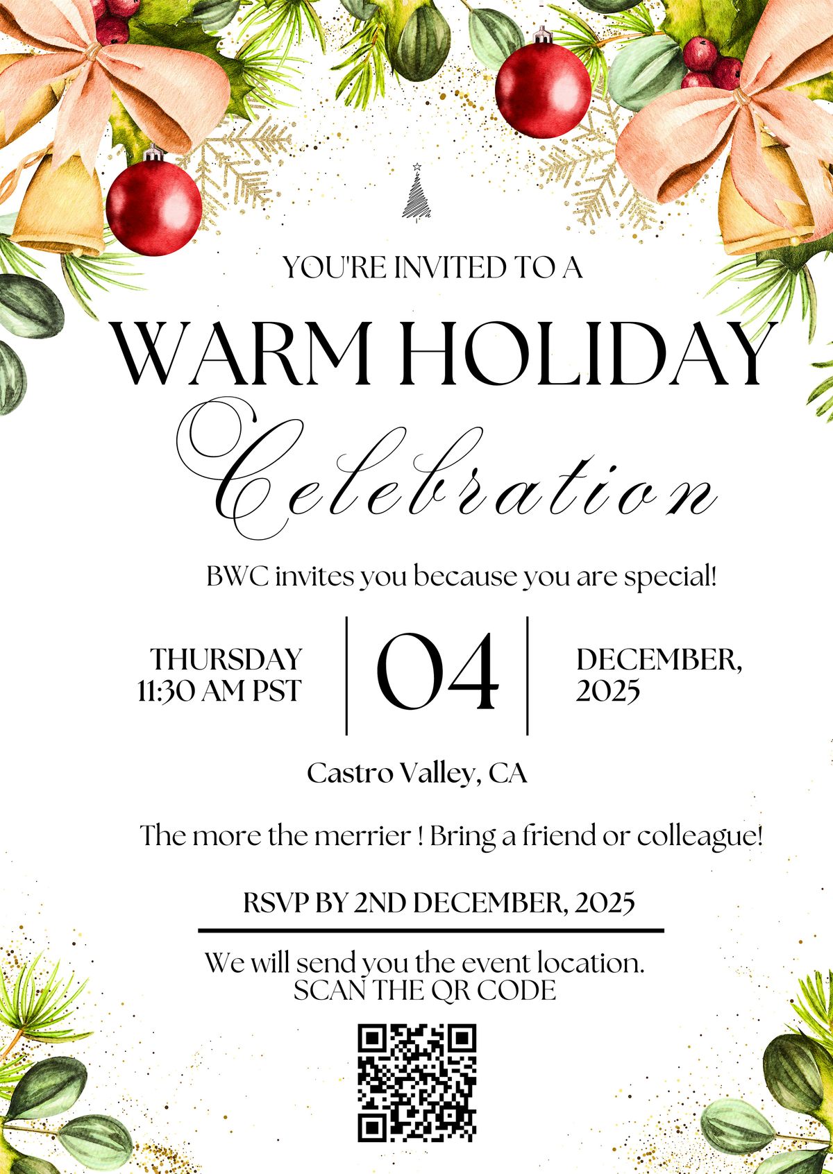 Happening Dec 4th - Reserve Your Spot for the BWC Women’s Celebration!, 4 December | Event in Castro Valley