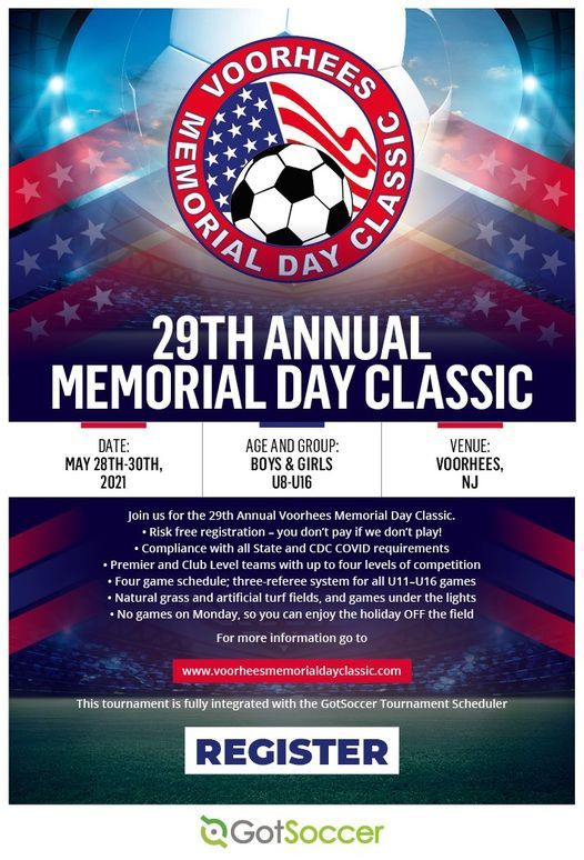 The 2021 Voorhees Memorial Day Classic Voorhees N J May 28 To May 30 Allevents In Voorhees Memorial Day Soccer Tournament 2022