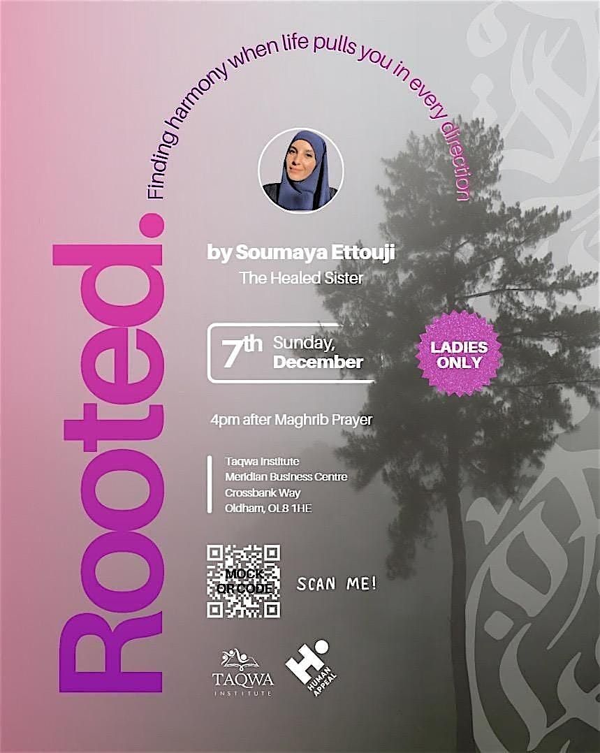 Rooted - Soumaya Ettouji The Healed Sister, 7 December | Event in Oldham | AllEvents