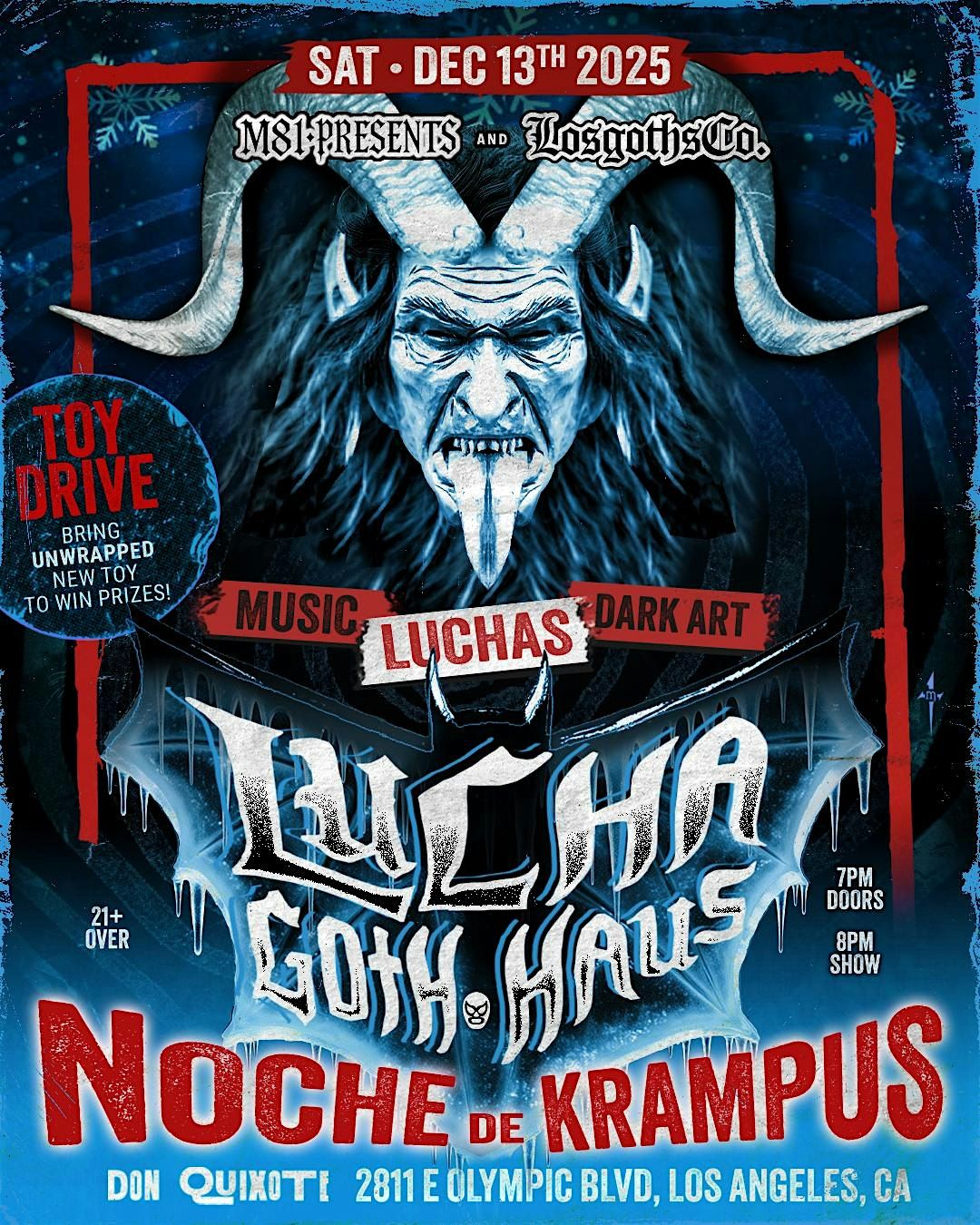 Lucha Goth Haus : Noche De Krampus (Lucha Libre, Live Music & Dark Arts), 13 December | Event in Los Angeles