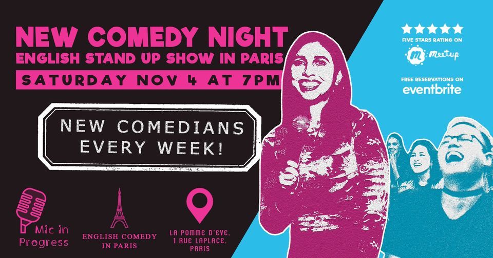 New Comedy Night English StandUp Show in Paris, La Pomme d'Eve