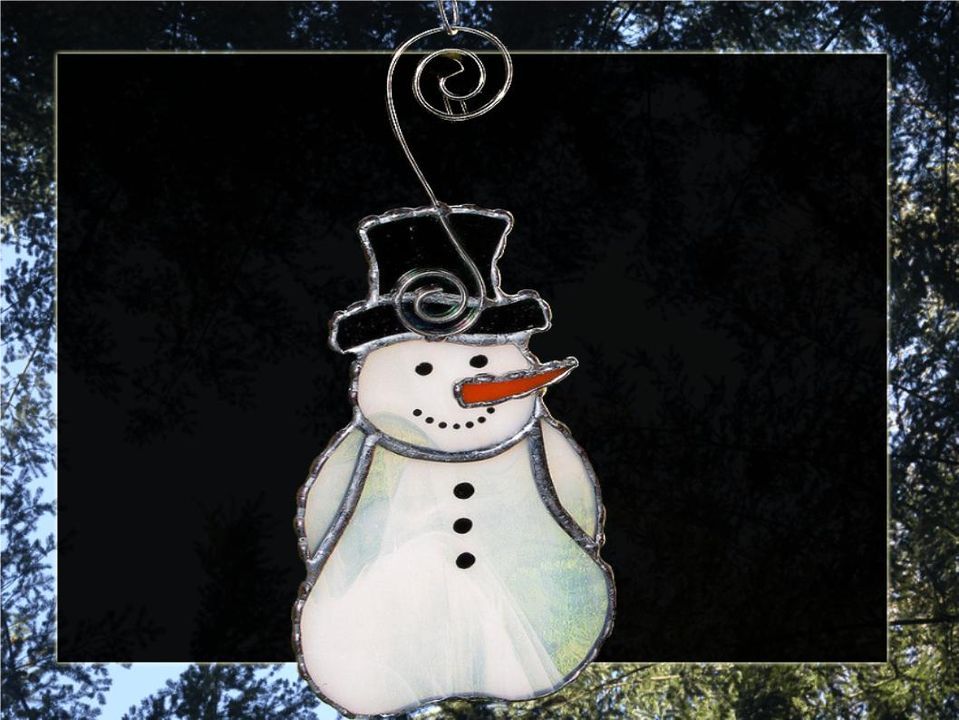 SOLD OUT Stained Glass Snowman, Primitive Scentiments, Titusville