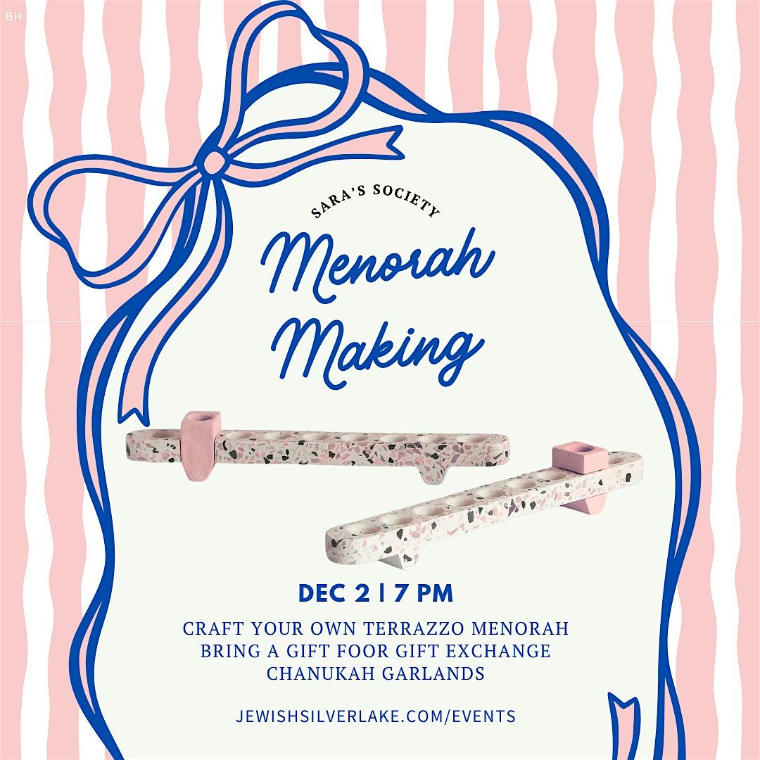 Sara's Society - Menorah Making, 2 December | Event in Los Angeles | AllEvents