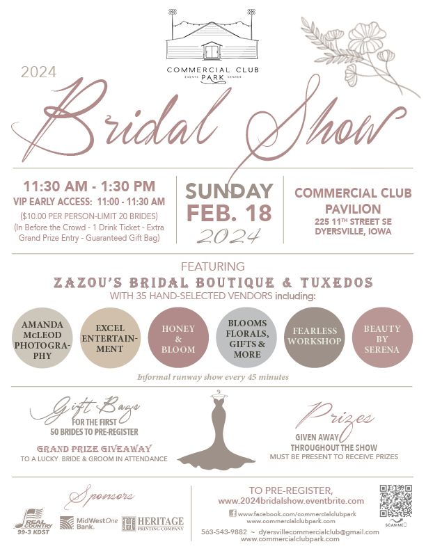 Bridal Show 2024 Commercial Club Park & Events Center, Commercial