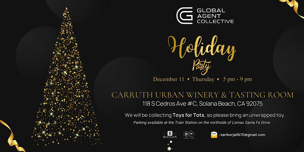 Global Agent Collective Holiday Party, 11 December | Event in Solana Beach | AllEvents