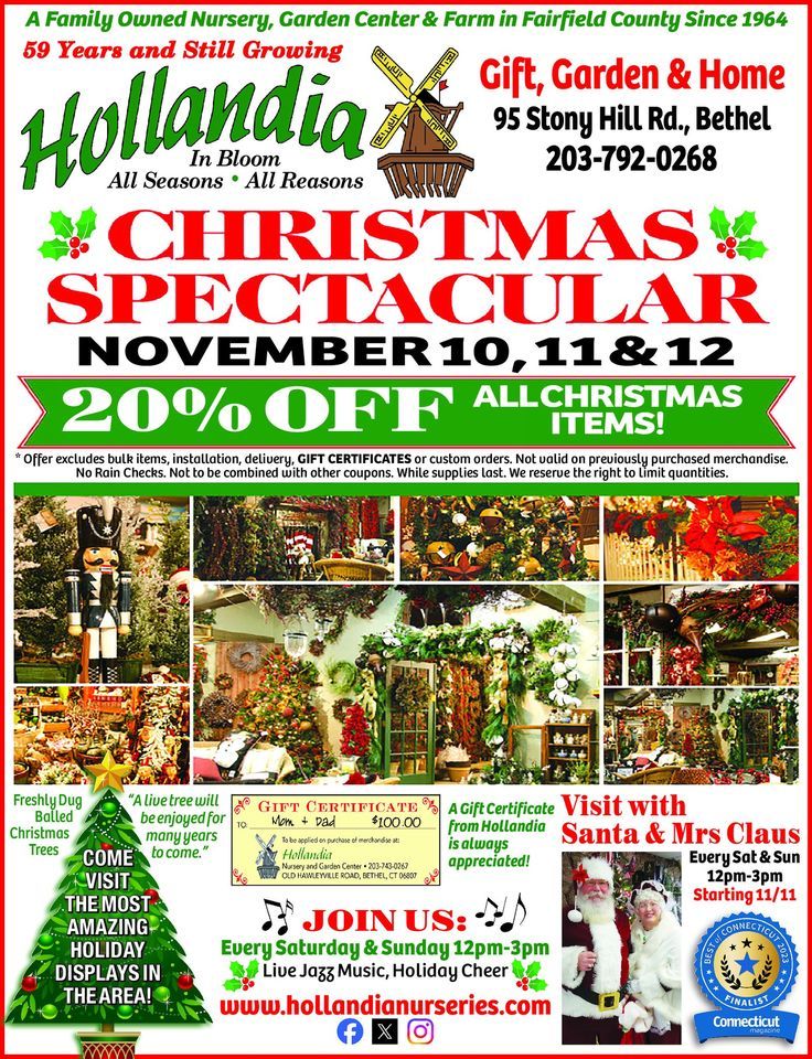 Annual Christmas Spectacular 20 OFF Unveiling of our Showrooms, Hollandia Gift & Garden