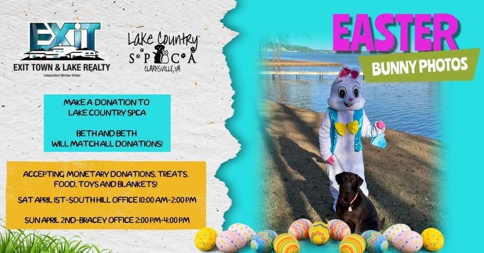 Easter Bunny Photos at EXIT, EXIT Town & Lake Realty Lake GastonSouth