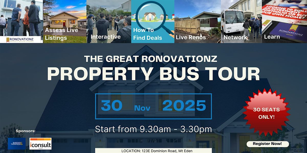 The Great Ronovationz Property Bus Tour, 30 November | Event in Auckland | AllEvents