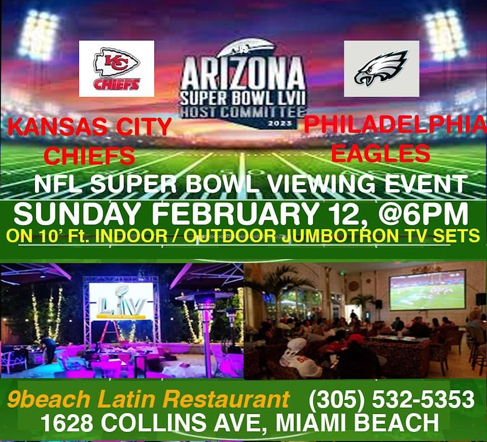 NFL SUPER BOWL LVII 2023 ON 10FT x 7FT INDOOR/ OUTDOOR TVs MIAMI BEACH