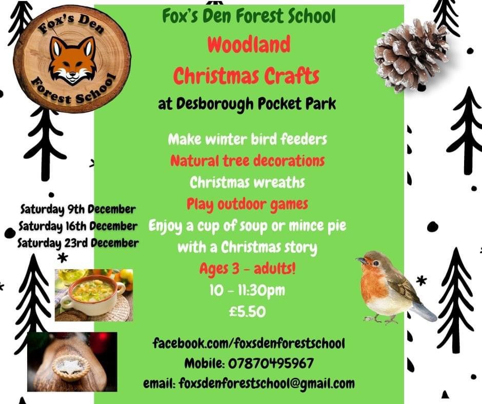 Woodland Christmas Crafts, Desborough Pocket Park, Kettering, December 9 2023 AllEvents.in