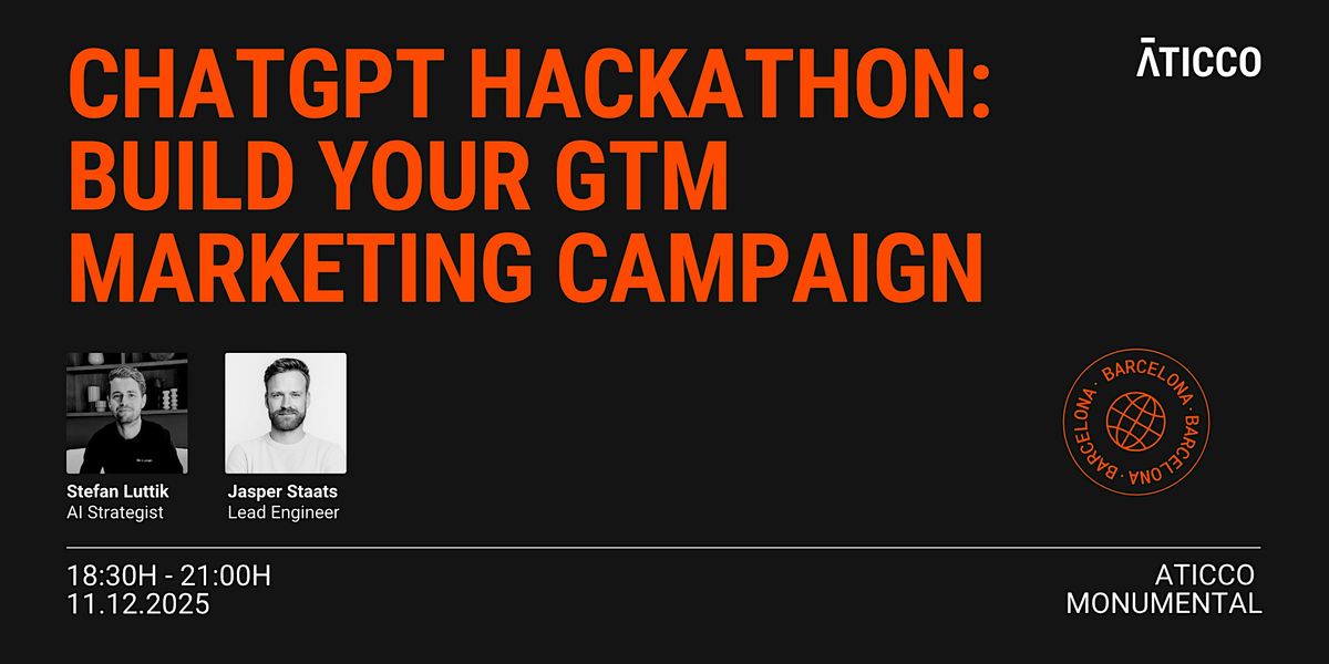 ChatGPT Hackathon: Build Your GTM Marketing Campaign, 11 December | Event in Barcelona | AllEvents