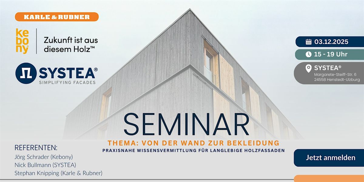 „Von der Wand zur Bekleidung" - Architekten- & Verarbeiterschulung:, 3 December | Event in Henstedt-Ulzburg