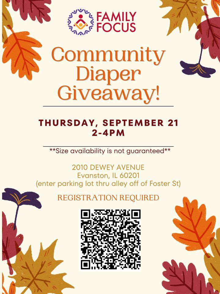 Community Diaper Giveaway, Family Focus Evanston, September 21 2023