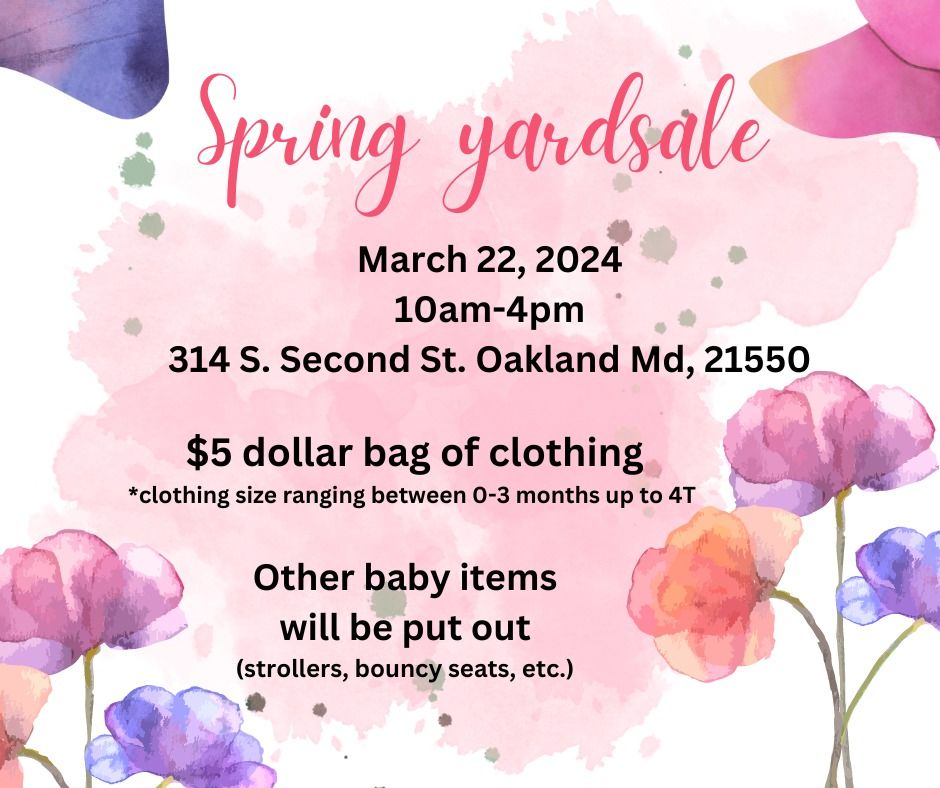 TJIH Oakland Yard Sale, 314 S 2nd St, Oakland, MD 215501817, United