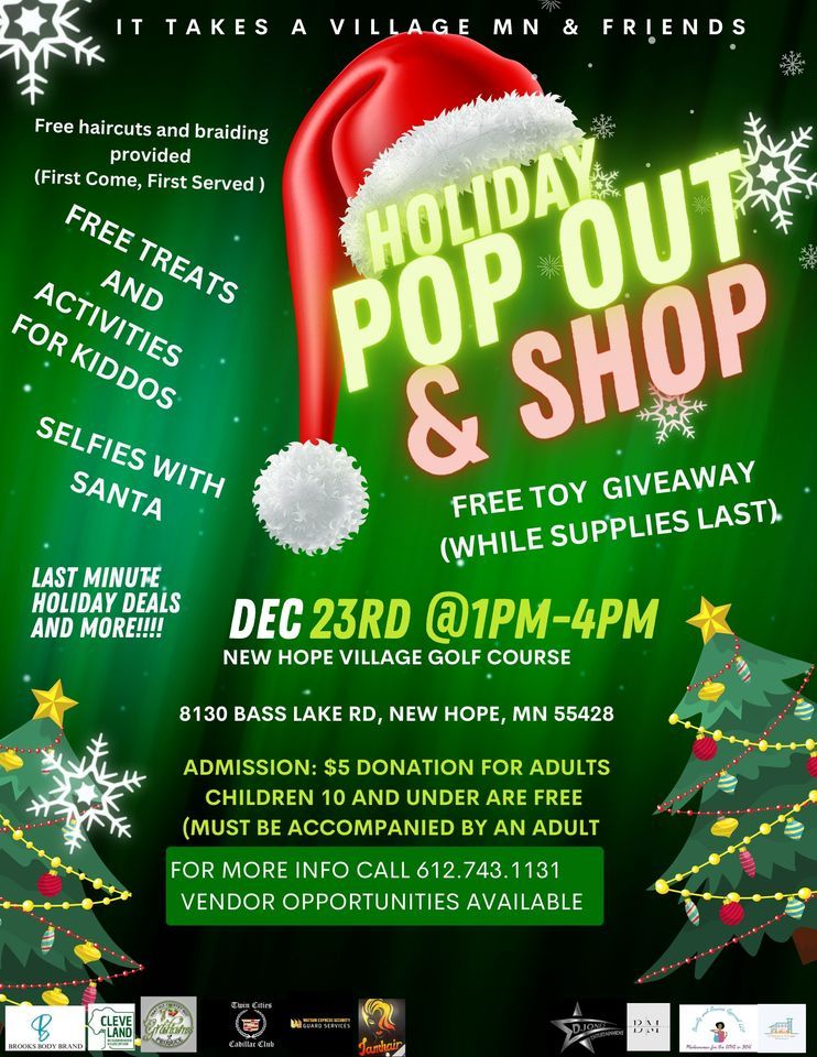 Holiday Pop Out and Shop event, New Hope Golf Course, Osseo, December