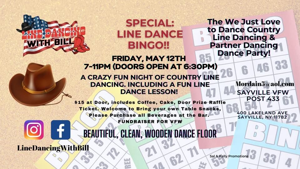 LINE DANCE BINGO at The We Just Love to Dance Country Line Dancing