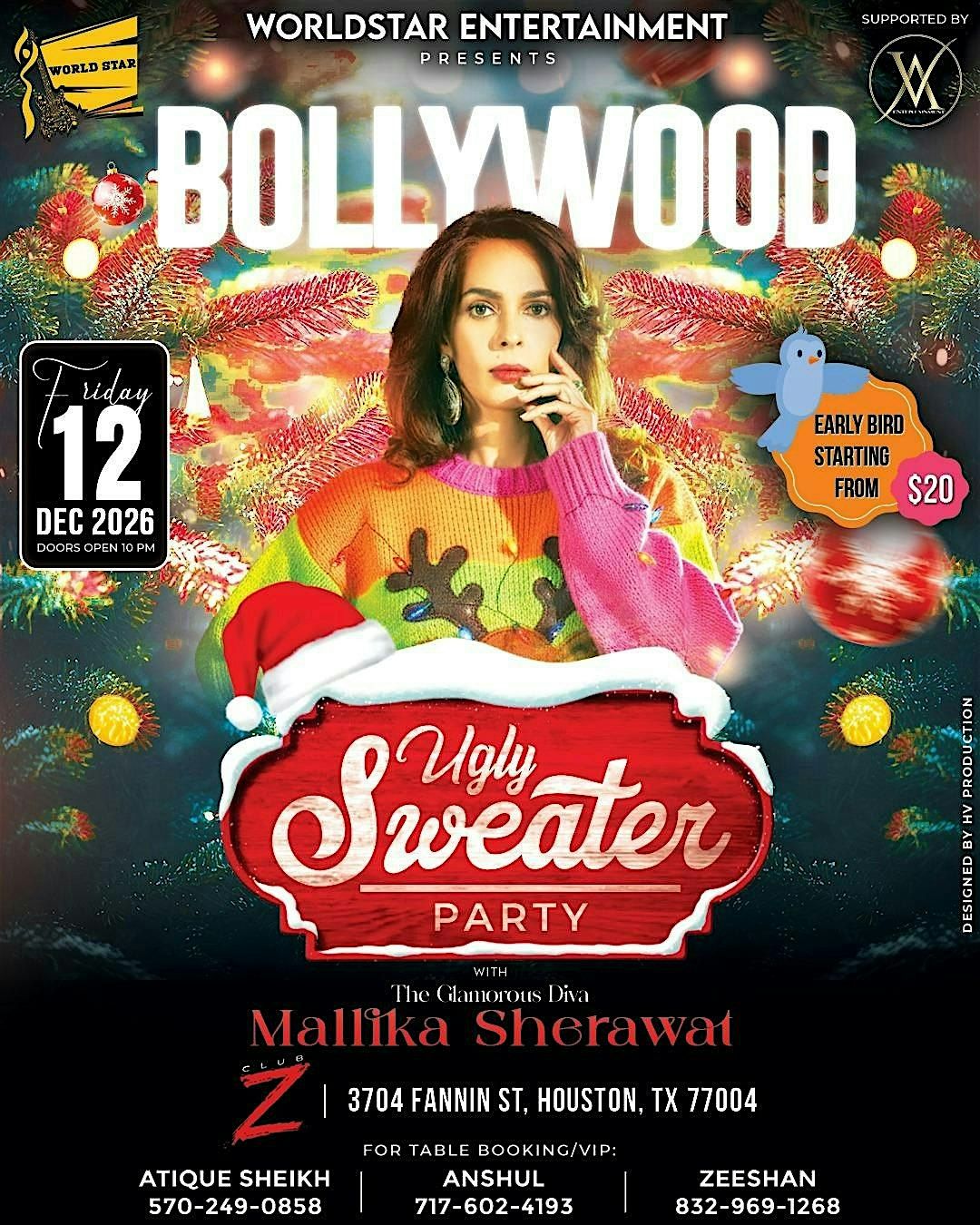 Bollywood Ugly Sweater Party with Mallika Sherawat, 12 December | Event in Houston | AllEvents