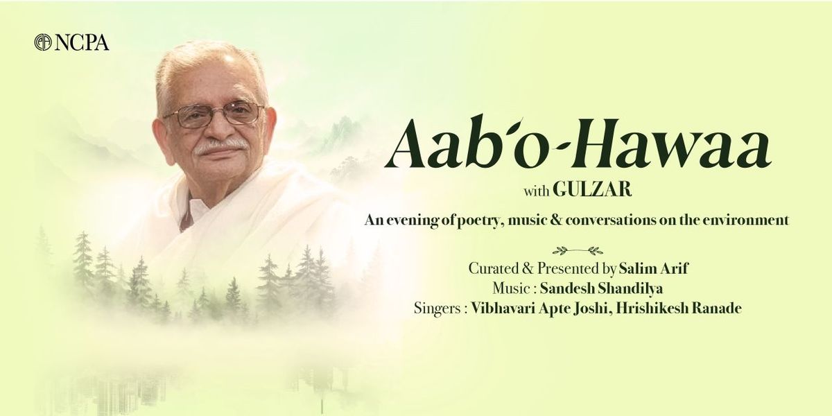 Aabo-Hawaa: An evening with Gulzar — event poster