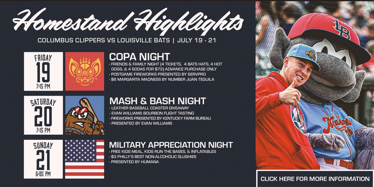 Columbus Clippers vs. Louisville Bats, 7 July | Event in Columbus | AllEvents