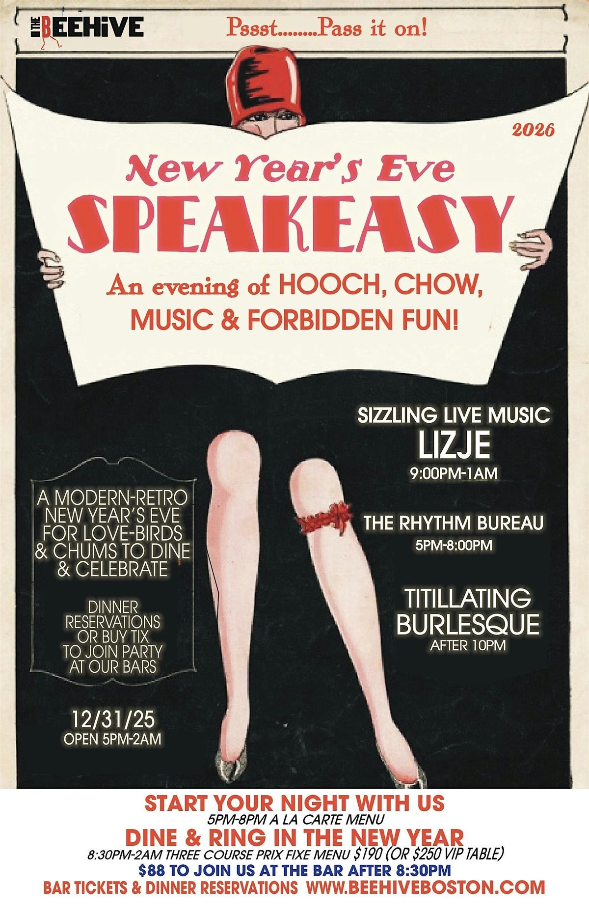 The Beehive New Year's Eve 2026, 31 December | Event in Boston | AllEvents