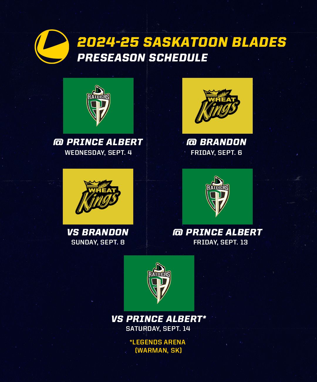 WHL Preseason: Saskatoon Blades vs. Prince Albert Raiders, 1 September | Event in Saskatoon | AllEvents