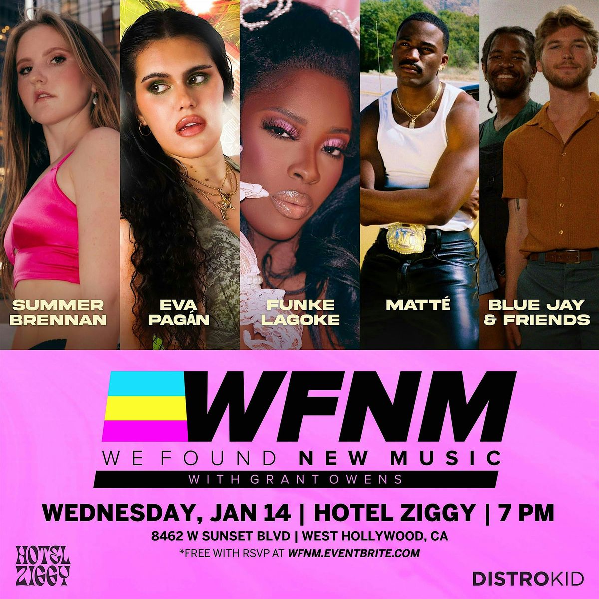 Summer Brennan, Eva Pagán, Funke Lagoke, Matté, Blue Jay & Friends, 14 January | Event in West Hollywood