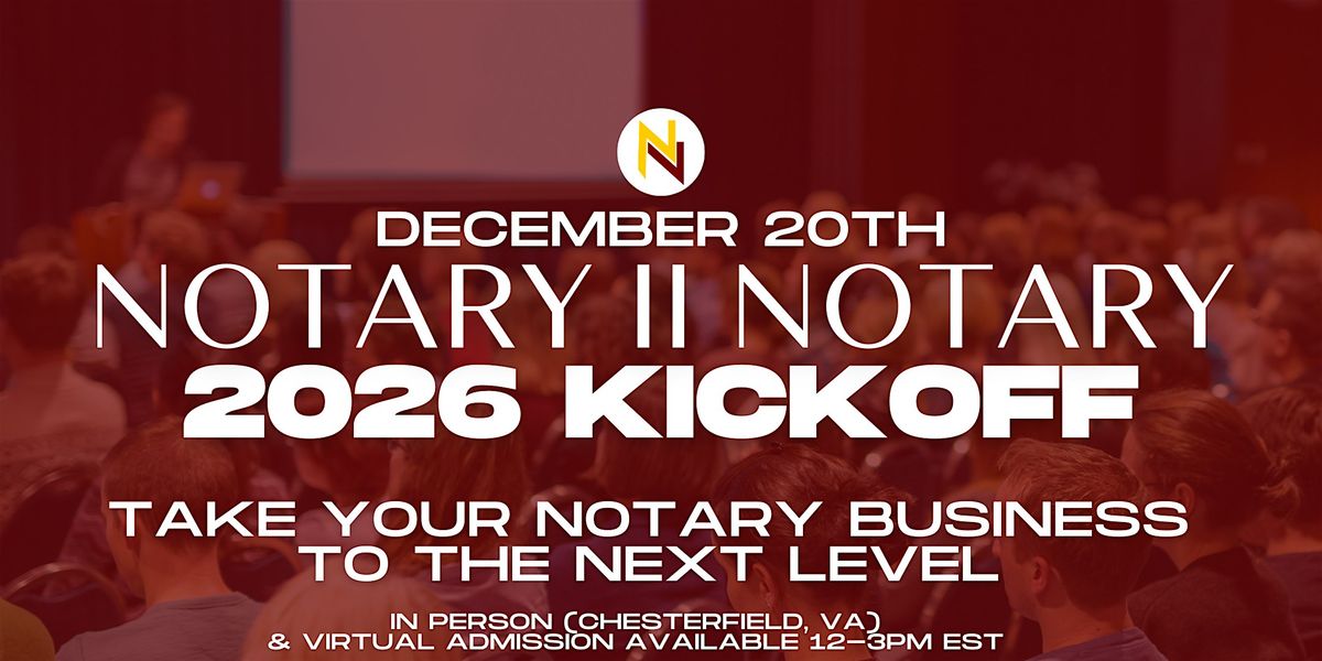 Start Your Notary Business In 2026 LIVE EVENT, 20 December | Event in Chesterfield | AllEvents