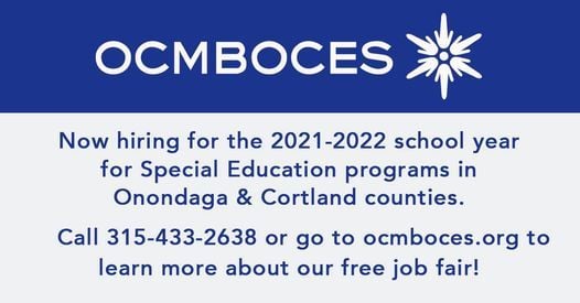 Free Job Fair At Ocm Boces Now Hiring For 2021 2022 Ocm Boces Educational Center Main Campus Liverpool 12 August Hiring Events Near Me 2022